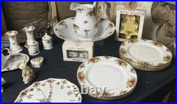 Royal Albert Old Country Roses Floral Dinner Set White Plate Cup Saucer Teapot