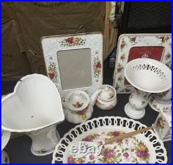 Royal Albert Old Country Roses Floral Dinner Set White Plate Cup Saucer Teapot