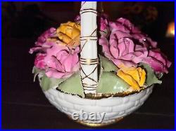 Royal Albert Old Country Roses Florist's Music Basket Bouquet Fur Elise 8.5 H