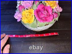 Royal Albert Old Country Roses Florist's Music Basket Bouquet Fur Elise 8.5 H