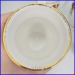 Royal Albert Old Country Roses Fluted Mugs Set of 4 Bone China England Gold RARE