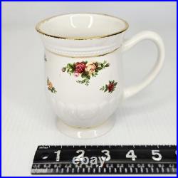 Royal Albert Old Country Roses Fluted Mugs Set of 4 Bone China England Gold RARE