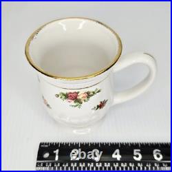 Royal Albert Old Country Roses Fluted Mugs Set of 4 Bone China England Gold RARE