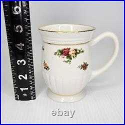 Royal Albert Old Country Roses Fluted Mugs Set of 4 Bone China England Gold RARE