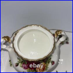 Royal Albert Old Country Roses Footed Creamer & Sugar Bowl Set with11 5/8 Tray