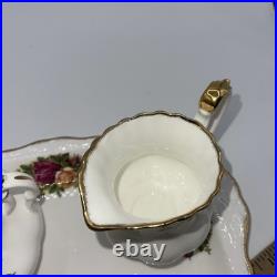 Royal Albert Old Country Roses Footed Creamer & Sugar Bowl Set with11 5/8 Tray