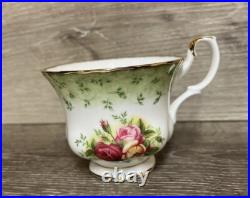 Royal Albert Old Country Roses Footed Cup GREEN TRIM new