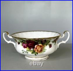 Royal Albert Old Country Roses Footed Soup Bowls Saucers Set of 8 Bone China