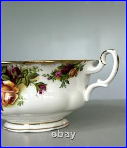 Royal Albert Old Country Roses Footed Soup Bowls Saucers Set of 8 Bone China