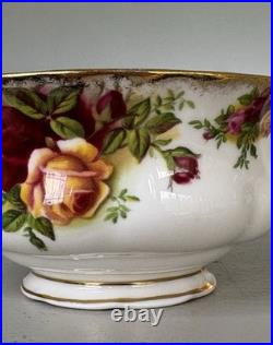 Royal Albert Old Country Roses Footed Soup Bowls Saucers Set of 8 Bone China