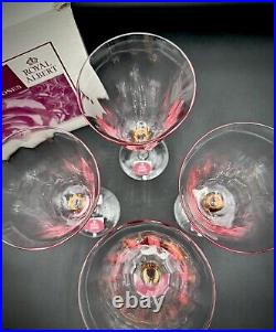 Royal Albert Old Country Roses Formal Goblets Crystal Stemware Pink WithGold