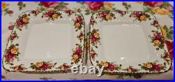 Royal Albert Old Country Roses Four Square Plates Two 2nds