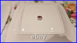 Royal Albert Old Country Roses Four Square Plates Two 2nds
