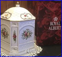 Royal Albert Old Country Roses Gazebo Biscuit Cookie Jar Ltd. Signed M Doulton