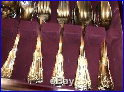 Royal Albert Old Country Roses Gold Flatware COMPLETE SET for 8, 49 pieces