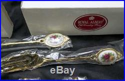 Royal Albert Old Country Roses Gold Plated CAKE FORKS, Set of 12, with Box