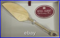 Royal Albert Old Country Roses Gold Plated fork set with cake server