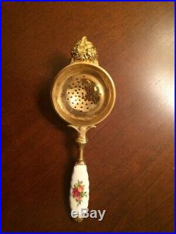 Royal Albert Old Country Roses Gold Tea Strainer New