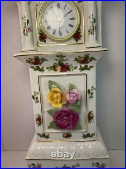 Royal Albert Old Country Roses Grandfather Clock 15 1/2 TESTED & WORKS Royal Albert Old Country Roses Grandfather Clock 15 1/2 TESTED & WORKS