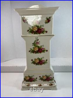 Royal Albert Old Country Roses Grandfather Clock 15 1/2 TESTED & WORKS Royal Albert Old Country Roses Grandfather Clock 15 1/2 TESTED & WORKS