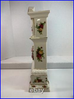 Royal Albert Old Country Roses Grandfather Clock 15 1/2 TESTED & WORKS Royal Albert Old Country Roses Grandfather Clock 15 1/2 TESTED & WORKS