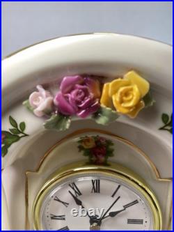 Royal Albert Old Country Roses Grandfather Clock 15 1/2 TESTED & WORKS Royal Albert Old Country Roses Grandfather Clock 15 1/2 TESTED & WORKS