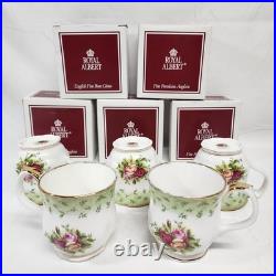 Royal Albert Old Country Roses Green Border Montrose Footed Coffee Cups 5 Royal Albert Old Country Roses Green Border Montrose Footed Coffee Cups 5