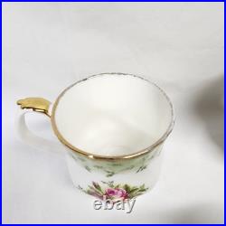 Royal Albert Old Country Roses Green Border Montrose Footed Coffee Cups 5