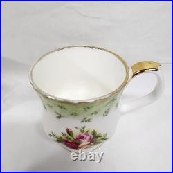 Royal Albert Old Country Roses Green Border Montrose Footed Coffee Cups 5