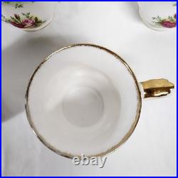 Royal Albert Old Country Roses Green Border Montrose Footed Coffee Cups 5