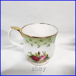 Royal Albert Old Country Roses Green Border Montrose Footed Coffee Cups 5