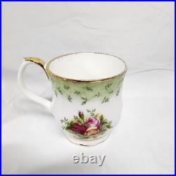 Royal Albert Old Country Roses Green Border Montrose Footed Coffee Cups 5