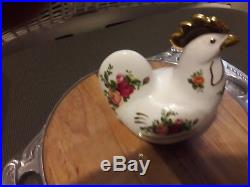 Royal Albert Old Country Roses Hen English Bone China Rooster Chicken Porcelain