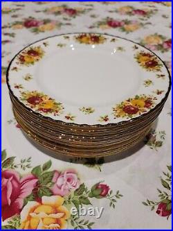 Royal Albert Old Country Roses Holiday Dinner Plates 12