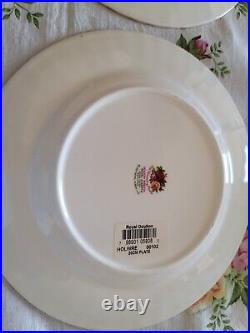 Royal Albert Old Country Roses Holiday Wreath 8 Lunch Plates Nwt