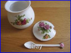 Royal Albert Old Country Roses Jam Sugar Pot Spoon Set