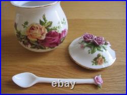 Royal Albert Old Country Roses Jam Sugar Pot Spoon Set