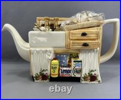 Royal Albert Old Country Roses Kitchen Sink Decorative Teapot Vintage NIB