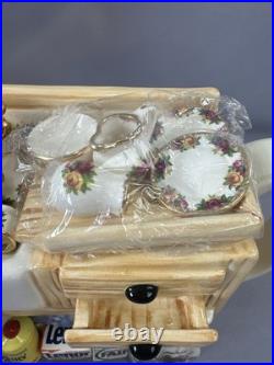 Royal Albert Old Country Roses Kitchen Sink Decorative Teapot Vintage NIB
