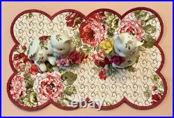 Royal Albert Old Country Roses Kitty Cat Kitten Posy Salt Pepper Shaker Set Tray