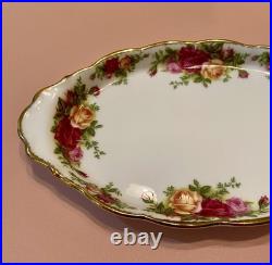 Royal Albert Old Country Roses Kitty Cat Kitten Posy Salt Pepper Shaker Set Tray