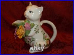 Royal Albert Old Country Roses Kitty Cat Tea Set teapot (3pcs) dated 1962