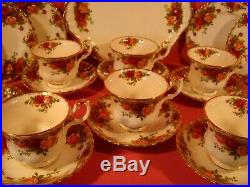 Royal Albert, Old Country Roses, Large 24 Piece Tea Set, 1st Quality 62-73 Stamp