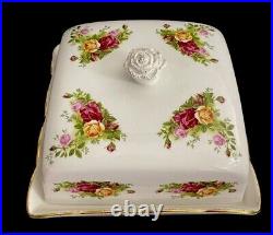 Royal Albert Old Country Roses Large 24cm Square Covered Dish, Mint Condition