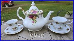 Royal Albert Old Country Roses Large 6 Cup Teapot Cups Saucers Made In England