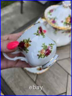 Royal Albert Old Country Roses Large 6 Cup Teapot Cups Saucers Made In England