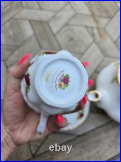 Royal Albert Old Country Roses Large 6 Cup Teapot Cups Saucers Made In England
