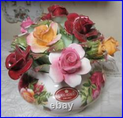 Royal Albert Old Country Roses Large Centerpiece Basket Flowers EUC Royal Albert Old Country Roses Large Centerpiece Basket Flowers EUC