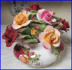 Royal Albert Old Country Roses Large Centerpiece Basket Flowers EUC Royal Albert Old Country Roses Large Centerpiece Basket Flowers EUC