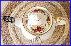 Royal Albert Old Country Roses Large Floral / White Teapot Royal Doulton New